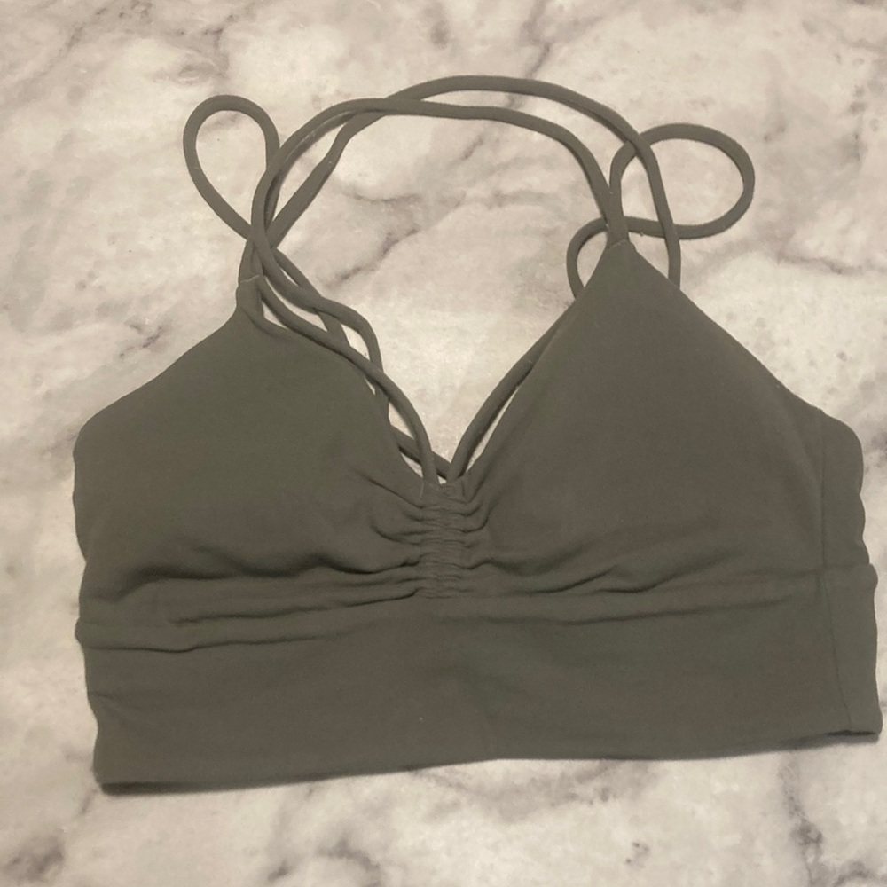 Lululemon athletica Strappy Olive Green Bralette - Picture 13 of 16